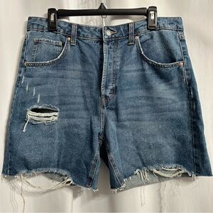 Women’s Wild Fable High Rise Bermuda Distressed Denim Shorts Size 14